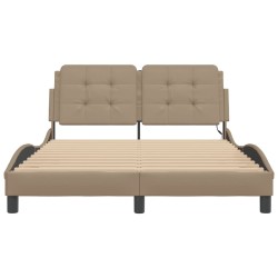 Cadre de lit avec LED sans matelas cappuccino 140x200 cm 