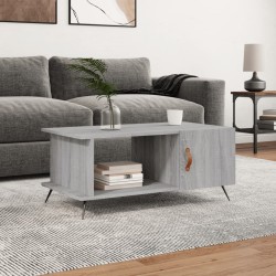 Table basse sonoma gris 90x50x40 cm bois d'ingénierie 