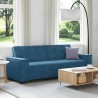 Canapé à 3 places Bleu 180 cm Velours 