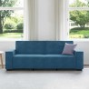 Canapé à 3 places Bleu 180 cm Velours 