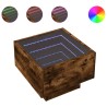 Table de chevet avec LED infini chêne fumé 40x40x30 cm 