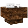 Table de chevet avec LED infini chêne fumé 40x40x30 cm 