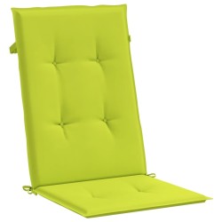 Coussins de chaise de jardin à dossier haut lot de 2 vert vif 