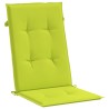 Coussins de chaise de jardin à dossier haut lot de 2 vert vif 