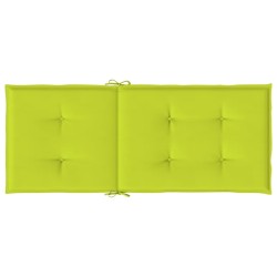 Coussins de chaise de jardin à dossier haut lot de 2 vert vif 