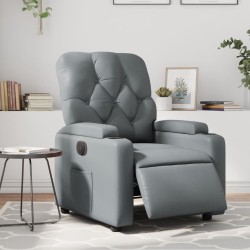 Fauteuil inclinable électrique Gris Similicuir 