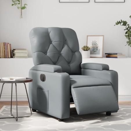 Fauteuil inclinable électrique Gris Similicuir 