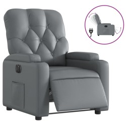 Fauteuil inclinable électrique Gris Similicuir 