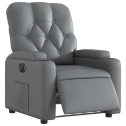 Fauteuil inclinable électrique Gris Similicuir 