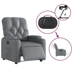 Fauteuil inclinable électrique Gris Similicuir 