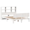 Lit bibliothèque sans matelas blanc 120x200 cm bois pin massif 