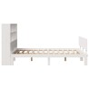 Lit bibliothèque sans matelas blanc 120x200 cm bois pin massif 