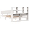 Lit bibliothèque sans matelas blanc 120x200 cm bois pin massif 