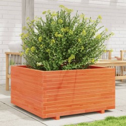 Jardinière cire marron 90x90x49,5 cm bois de pin massif 