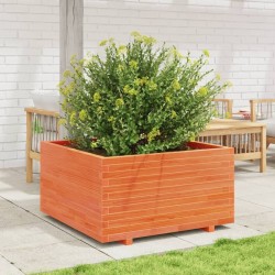 Jardinière cire marron 90x90x49,5 cm bois de pin massif 