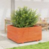 Jardinière cire marron 90x90x49,5 cm bois de pin massif 