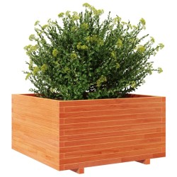 Jardinière cire marron 90x90x49,5 cm bois de pin massif 