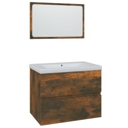 Meubles de salle de bain Chêne fumé Bois d'ingénierie 