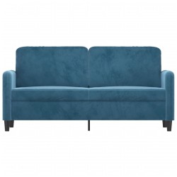 Canapé à 2 places Bleu 140 cm Velours 