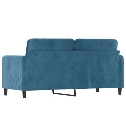 Canapé à 2 places Bleu 140 cm Velours 