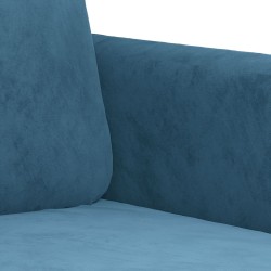 Canapé à 2 places Bleu 140 cm Velours 