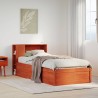 Cadre de lit sans matelas cire marron 90x190 cm bois pin massif 