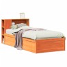 Cadre de lit sans matelas cire marron 90x190 cm bois pin massif 