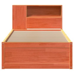 Cadre de lit sans matelas cire marron 90x190 cm bois pin massif 