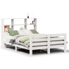 Cadre de lit sans matelas blanc 120x200 cm bois de pin massif 