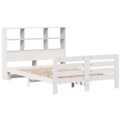 Cadre de lit sans matelas blanc 120x200 cm bois de pin massif 
