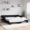 Lit de jour avec gigogne sans matelas noir 100x200 cm 