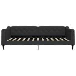 Lit de jour avec gigogne sans matelas noir 100x200 cm 