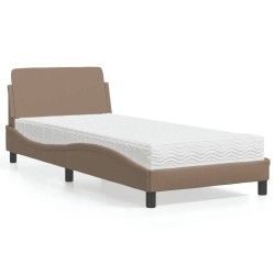 Lit avec matelas cappuccino 90x190 cm similicuir 