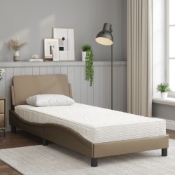 Lit avec matelas cappuccino 90x190 cm similicuir 
