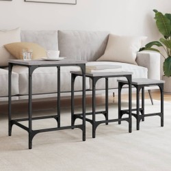 Tables basses gigognes 3 pcs sonoma gris bois d'ingénierie 