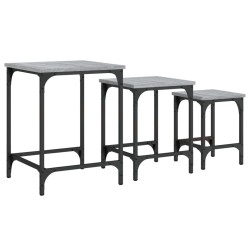 Tables basses gigognes 3 pcs sonoma gris bois d'ingénierie 