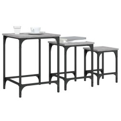 Tables basses gigognes 3 pcs sonoma gris bois d'ingénierie 