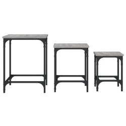 Tables basses gigognes 3 pcs sonoma gris bois d'ingénierie 