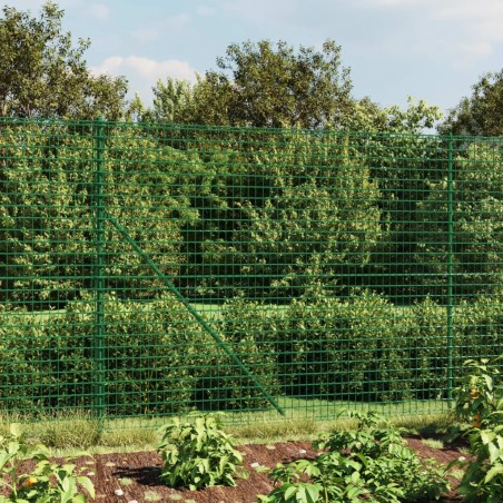 Clôture en treillis métallique vert 1,6x25 m acier galvanisé 