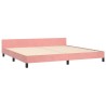 Cadre de lit sans matelas rose 200x200 cm velours 