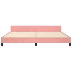 Cadre de lit sans matelas rose 200x200 cm velours 