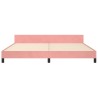Cadre de lit sans matelas rose 200x200 cm velours 