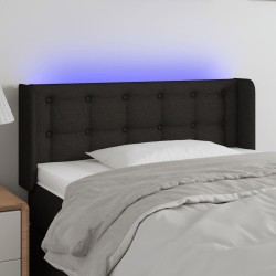 Tête de lit à LED Noir 93x16x78/88 cm Tissu 