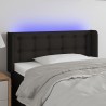 Tête de lit à LED Noir 93x16x78/88 cm Tissu 