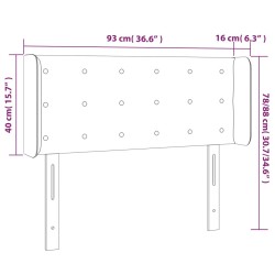 Tête de lit à LED Noir 93x16x78/88 cm Tissu 