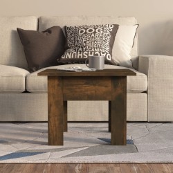Table basse chêne fumé 55x55x42 cm bois d'ingénierie 