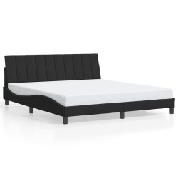 Cadre de lit sans matelas noir 180x200 cm velours 