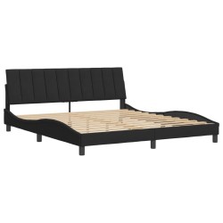 Cadre de lit sans matelas noir 180x200 cm velours 