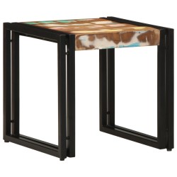 Table basseMulticolore 40x50x38 cm en bois massif de récupération 