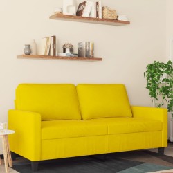 Canapé à 2 places Jaune 140 cm Velours 